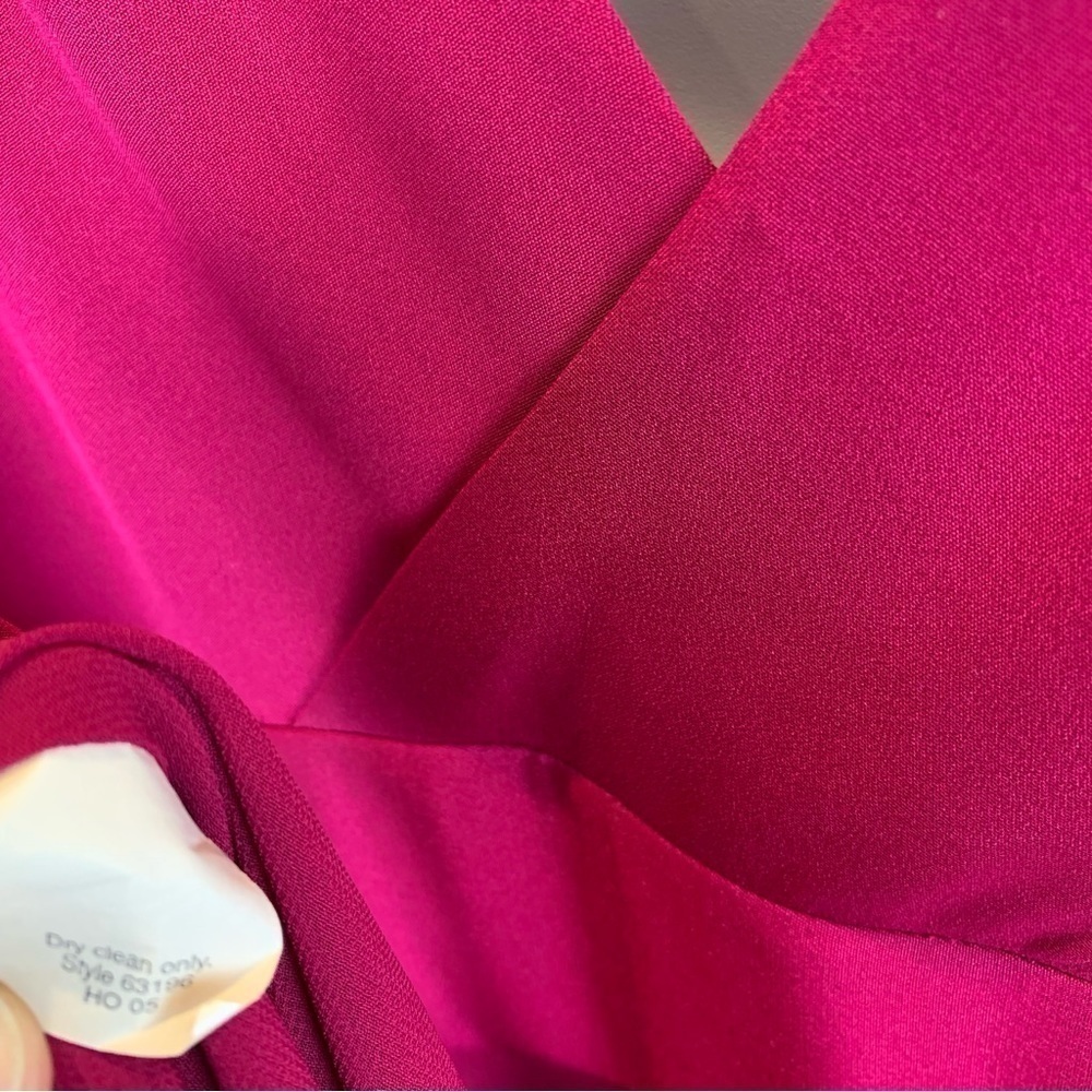 J. Crew 12P 100% Silk Hot Pink Fuchsia Empire Waist Bridesmaid Dress Wedding - Picture 5 of 6
